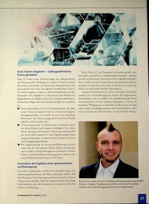 Vorschauseite 2: Wenn Vision, IT und Teamarbeit ineinandergreifen, wird Innovation zur professionellen Routine