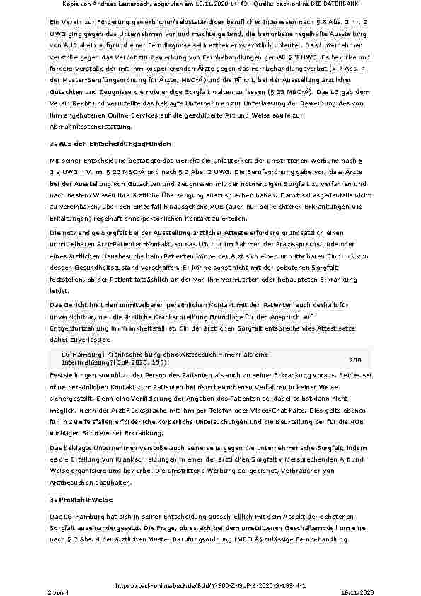 Vorschauseite 2: Krankschreibung ohne Arztbesuch – mehr als eine Interimslösung?
