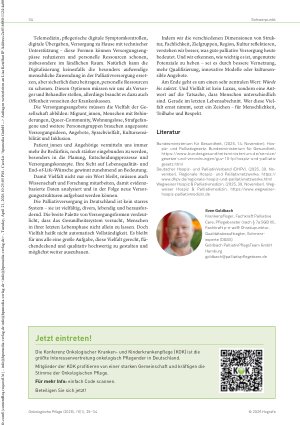 Vorschauseite 6: Vielfalt der Palliativversorgung: Wege zur Ambulantisierung Wie flexible Strukturen die Versorgung ins häusliche Umfeld bringen
