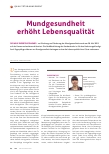 Vorschauseite 1: Mundgesundheit erhöht Lebensqualität