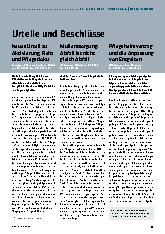 Vorschauseite 1: Urteile und Beschlüsse