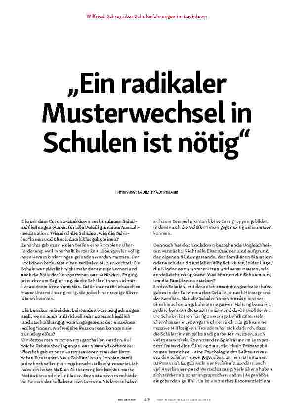 Vorschauseite 2: Ein radikaler Musterwechsel in Schulen ist nötig.