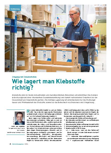 Vorschauseite 1: Umgang mit Gefahrstoffen: Wie lagert man Klebstoffe richtig?
