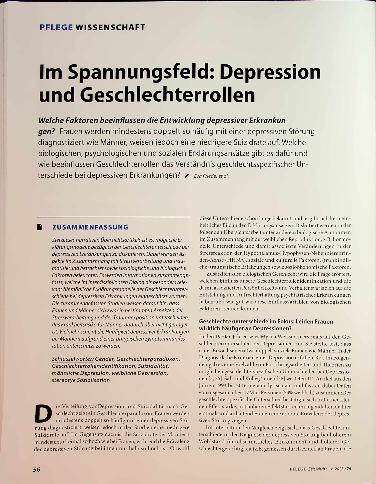 Vorschauseite 1: Im Spannungsfeld: Depression und Geschlechterrollen