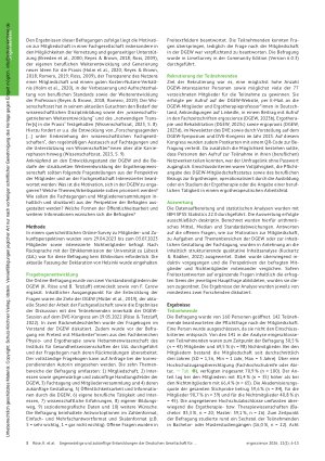 Vorschauseite 3: Gegenwärtige und zukünftige Entwicklungen der Deutschen Gesellschaft für Ergotherapiewissenschaft e. V. – Ergebnisse der DGEW-Mitgliederund Interessiertenbefragung