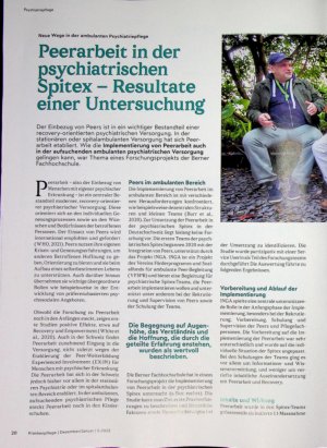 Vorschauseite 1: Peerarbeit in der gsychiatrischen pitex - Resultate einer Untersuchung