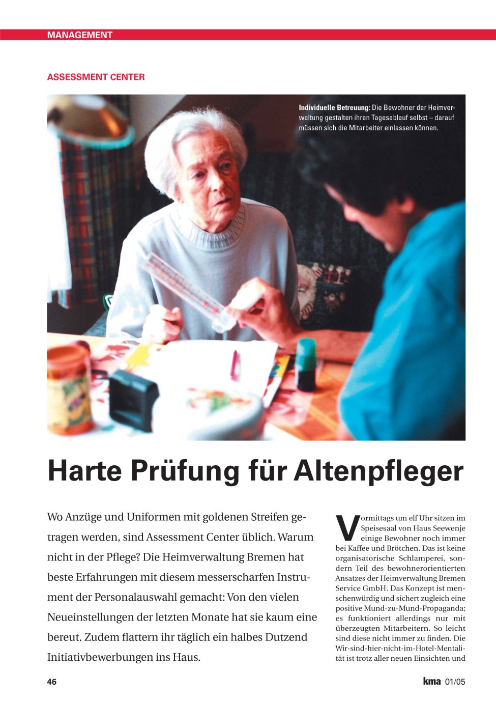 Vorschauseite 1: Harte Prüfung für Altenpfleger