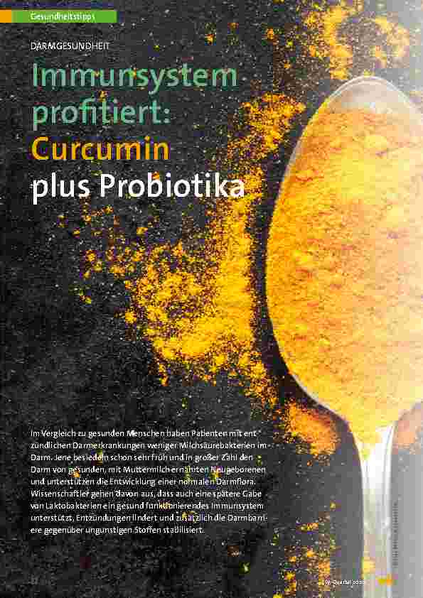 Vorschauseite 1: Immunsystem profitiert: Curcumin plus Probiotika