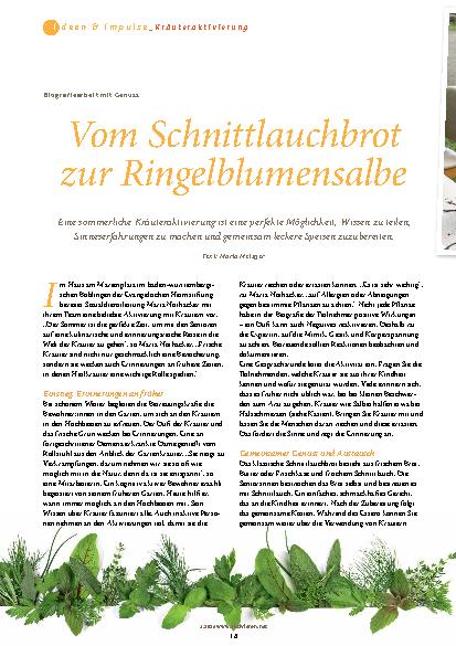 Vorschauseite 1: Vom Schnittlauchbrot zur Ringelblumensalbe