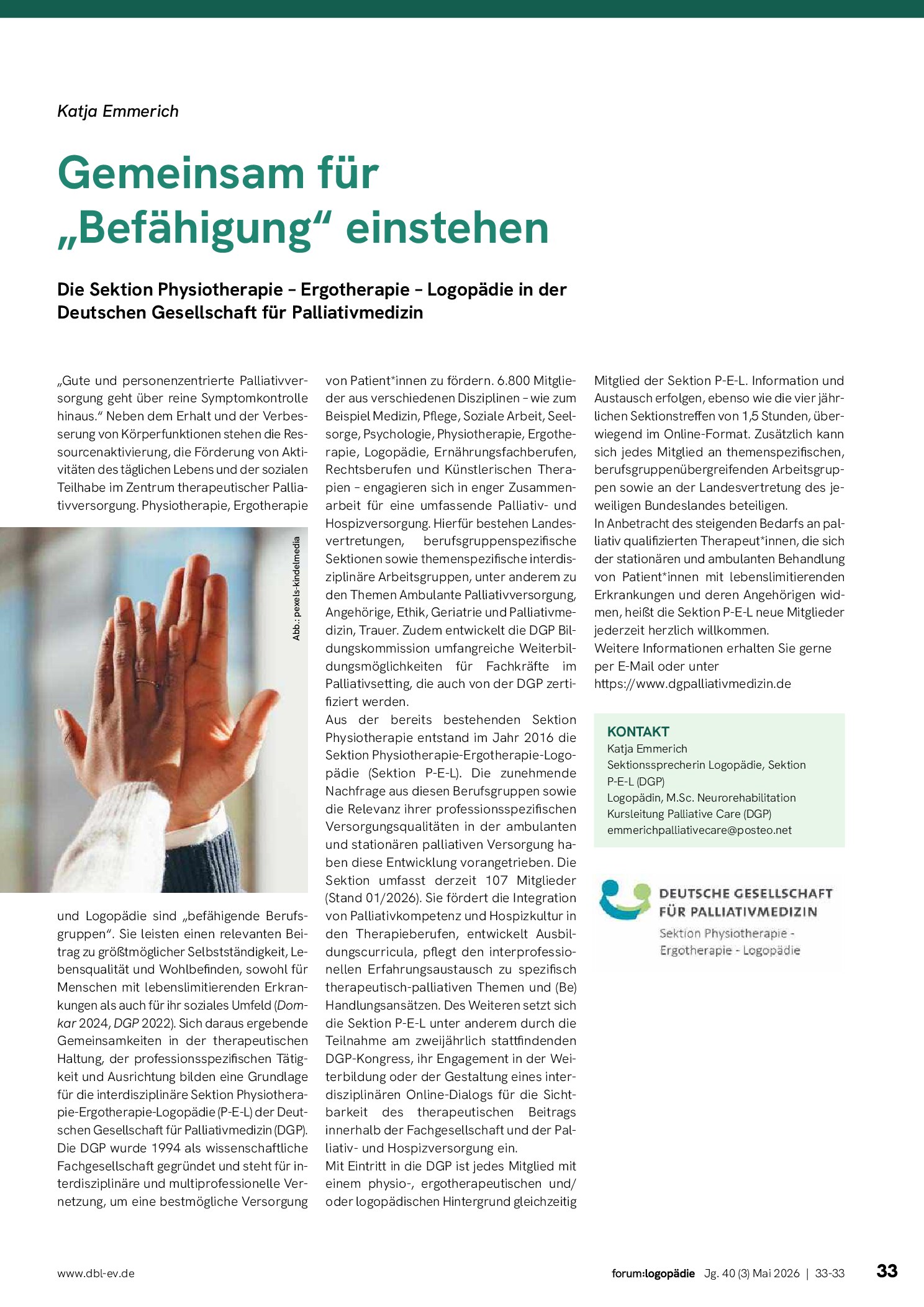 Vorschauseite 1: Gemeinsam für „Befähigung“ einstehen
