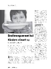 Vorschauseite 1: Ernährungsarmut bei Kindern nimmt zu.