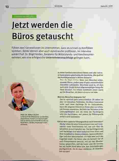 Vorschauseite 1: Jetzt werden die Büros getauscht.