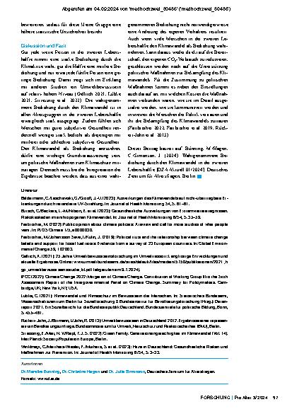 Vorschauseite 4: Wahrgenommene Bedrohung durch den Klimawandel in der zweiten Lebenshälfte