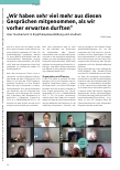 Vorschauseite 1: "Wir haben sehr viel mehr aus diesen Gesprächen mitgenommen, als wir vorher erwarten durften."