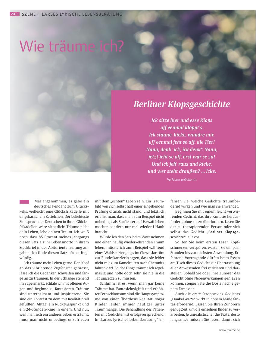 Vorschauseite 1: Wie träume ich?