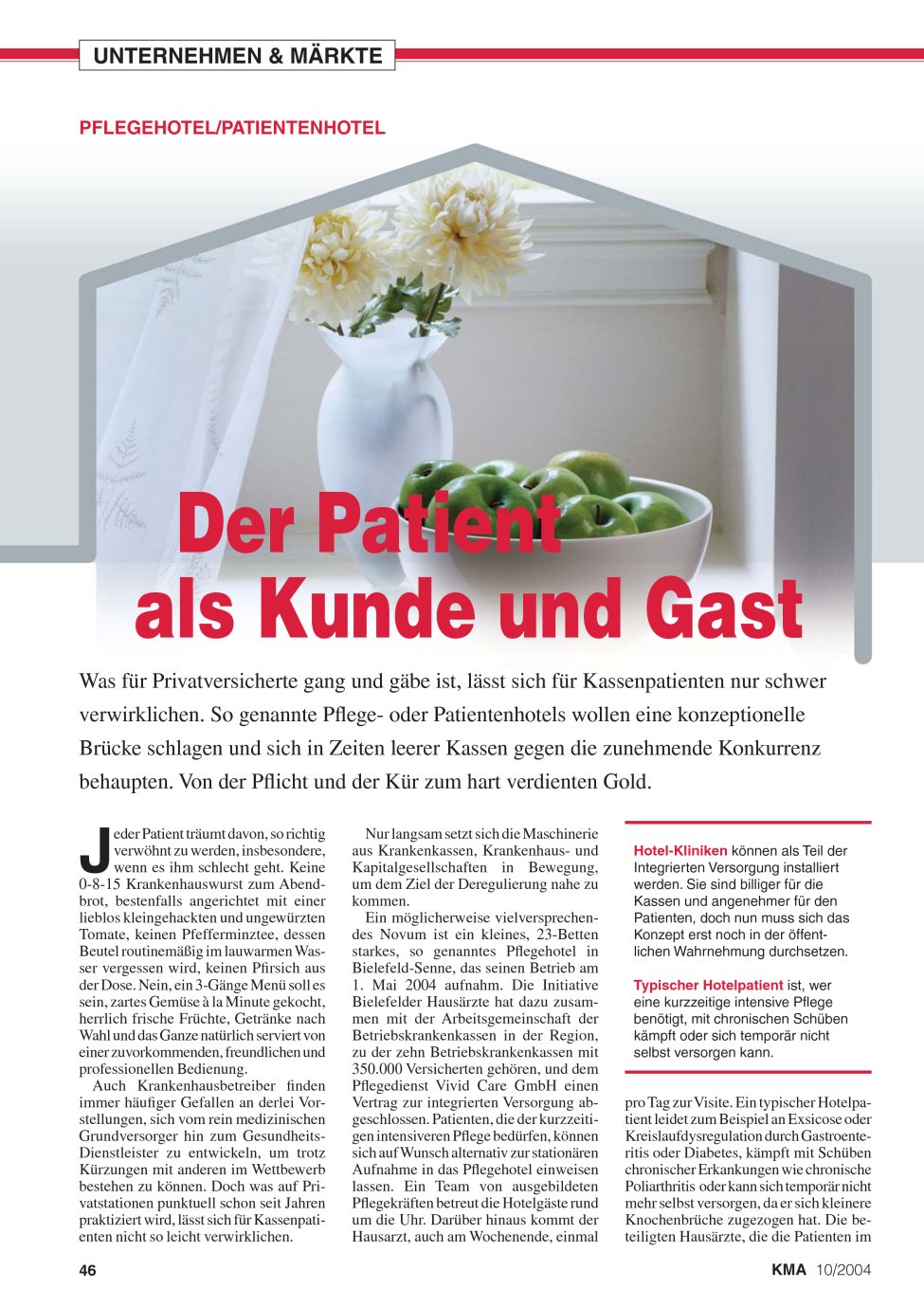 Vorschauseite 1: Der Patient als Kunde und Gast