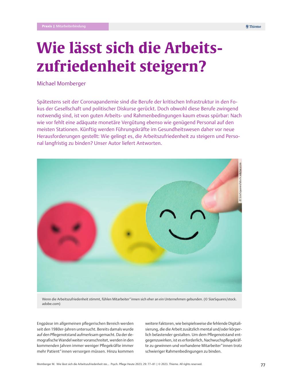 Vorschauseite 1: Wie lässt sich die Arbeitszufriedenheit steigern?