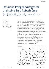 Vorschauseite 1: Das neue Pflegeberufegesetz und seine Berufsabschlüsse. Weshalb Generalistik nicht generellen Zugang zur Versorgung aller vulnerablen Patientengruppen bedeuten kann.