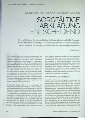Vorschauseite 1: Obstruktive Defäkationsstörungen. Sorgfältige Abklärung entscheidend