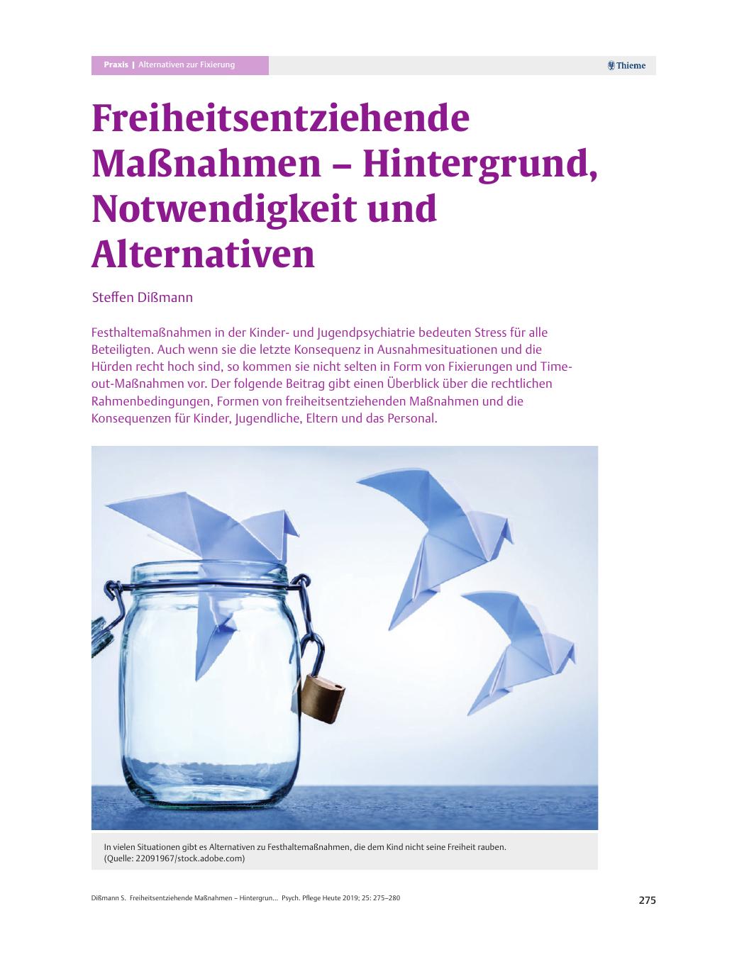 Vorschauseite 1: Freiheitsentziehende Maßnahmen? Hintergrund, Notwendigkeit und Alternativen
