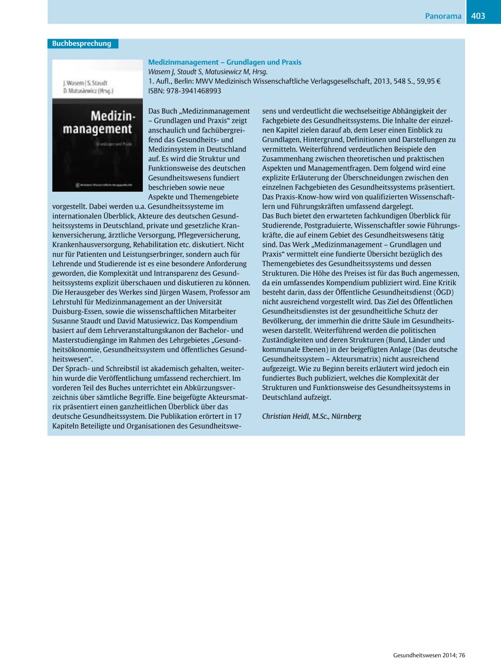 Vorschauseite 1: Medizinmanagement? Grundlagen und Praxis