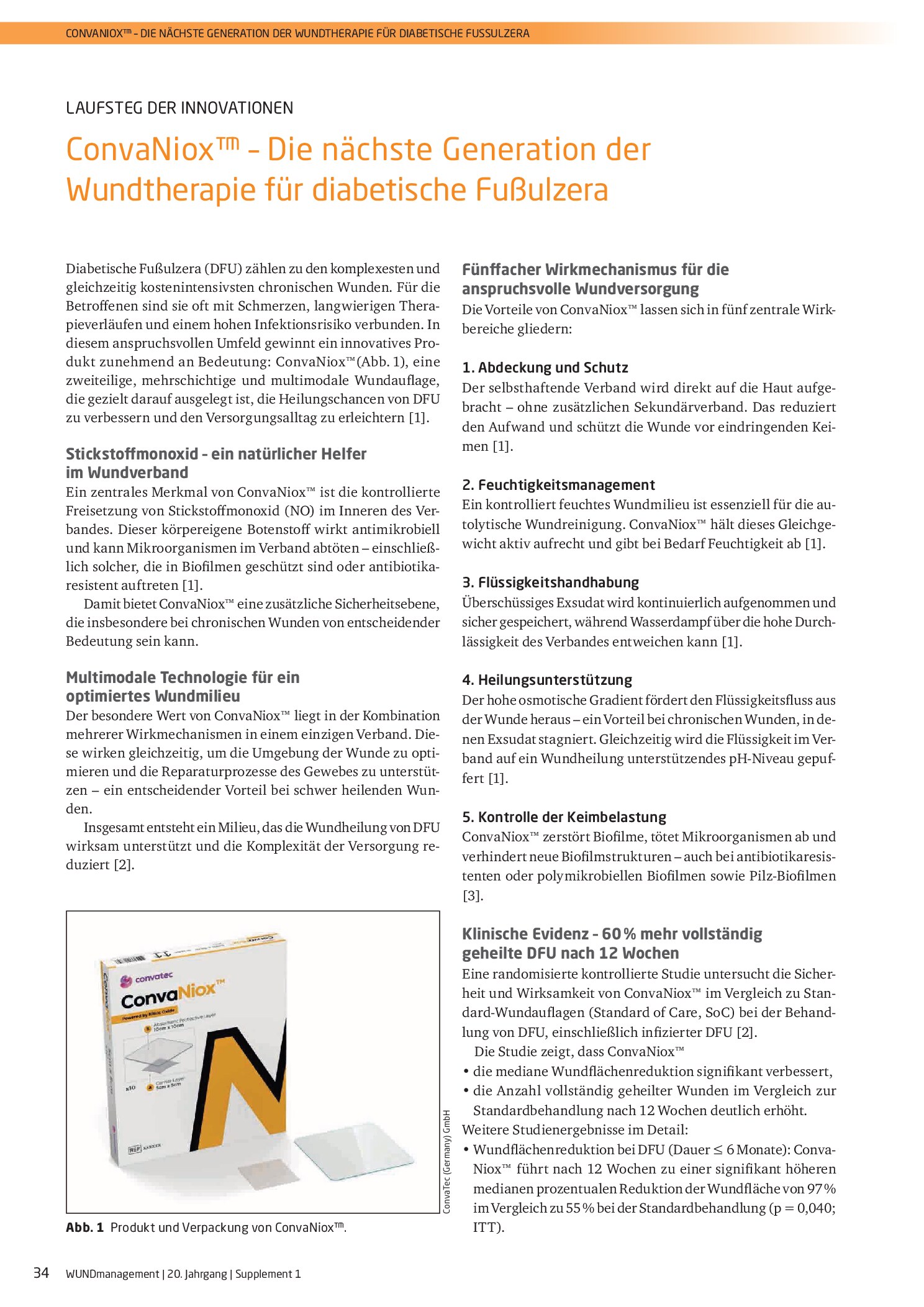 Vorschauseite 1: ConvaNiox™ – Die nächste Generation der Wundtherapie für diabetische Fußulzera