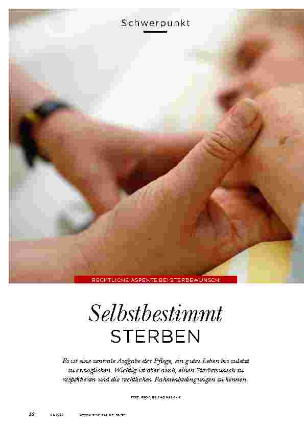 Vorschauseite 1: Selbstbestimmt STERBEN