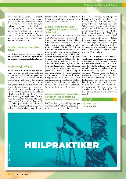 Vorschauseite 2: Wann verstoßen "Gesundheitscoachings" gegen das Heilpraktikergesetz?