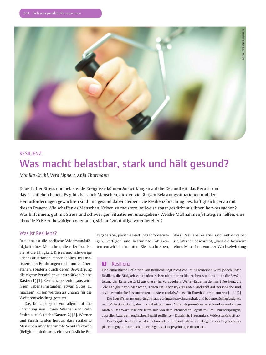 Vorschauseite 1: Was macht belastbar, stark und hält gesund?
