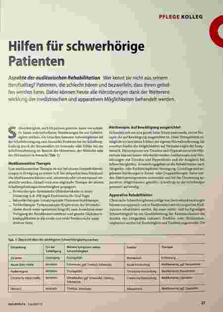 Vorschauseite 1: Hilfen für schwerhörige Patienten