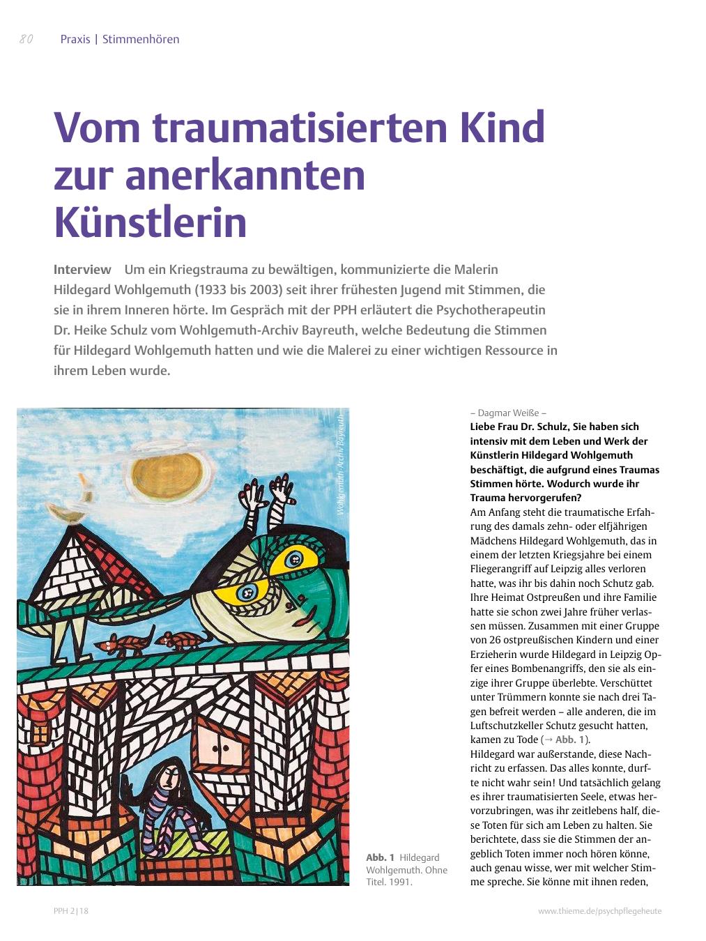 Vorschauseite 1: Vom traumatisierten Kind zur anerkannten Künstlerin