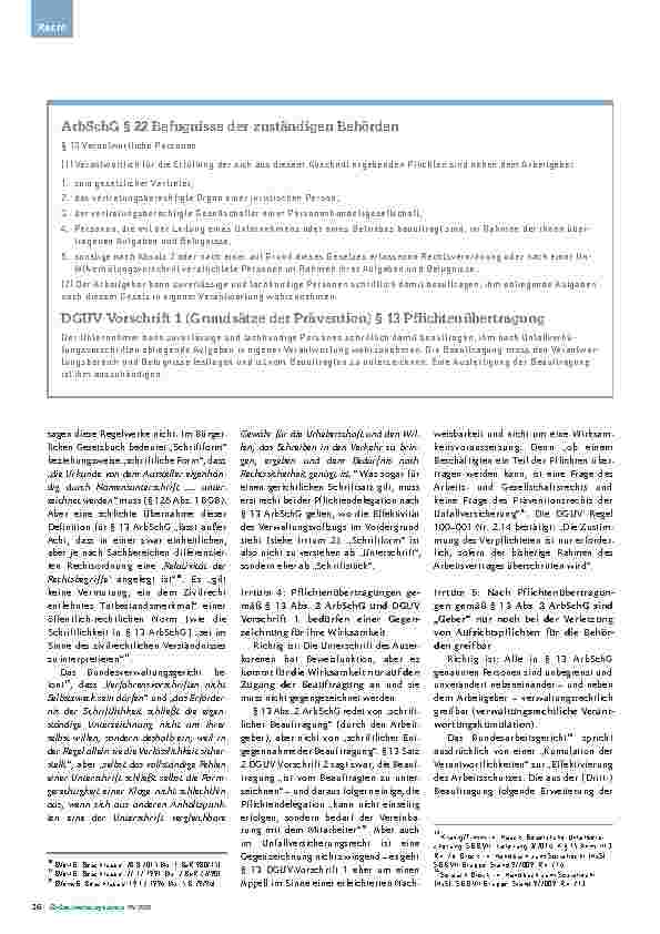 Vorschauseite 3: Zwölf Irrungen und Verwirrungen zur „Übertragung von Unternehmerpflichten“ und Arbeitsschutzbeauftragung der Führungskräfte