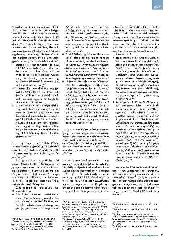 Vorschauseite 4: Zwölf Irrungen und Verwirrungen zur „Übertragung von Unternehmerpflichten“ und Arbeitsschutzbeauftragung der Führungskräfte