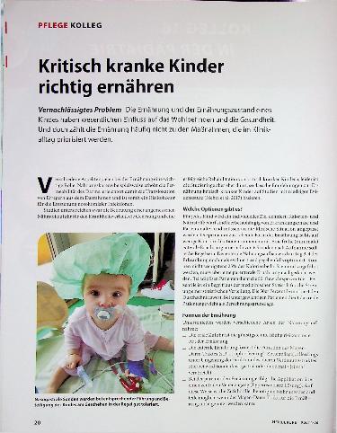 Vorschauseite 1: Kritisch kranke Kinder richtig ernähren