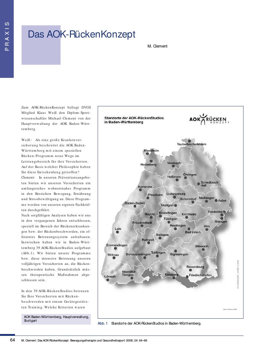 Vorschauseite 1: Das AOK-RückenKonzept