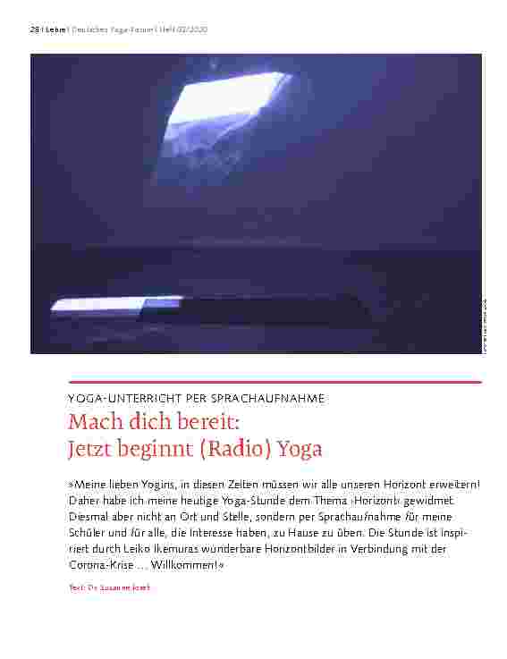 Vorschauseite 1: YOGA-UNTERRICHT PER SPRACHAUFNAHME Mach dich bereit: Jetzt beginnt (Radio) Yoga