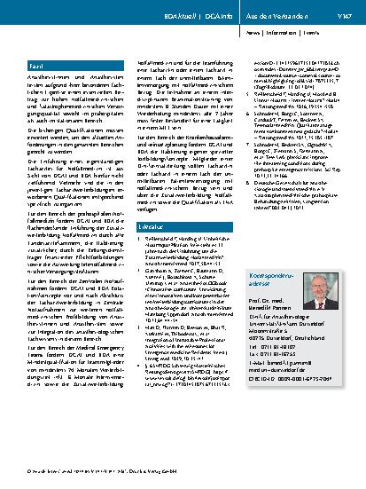 Vorschauseite 6: Die Zukunft der Notfallmedizin gestalten – aus Sicht von DGAI und BDA