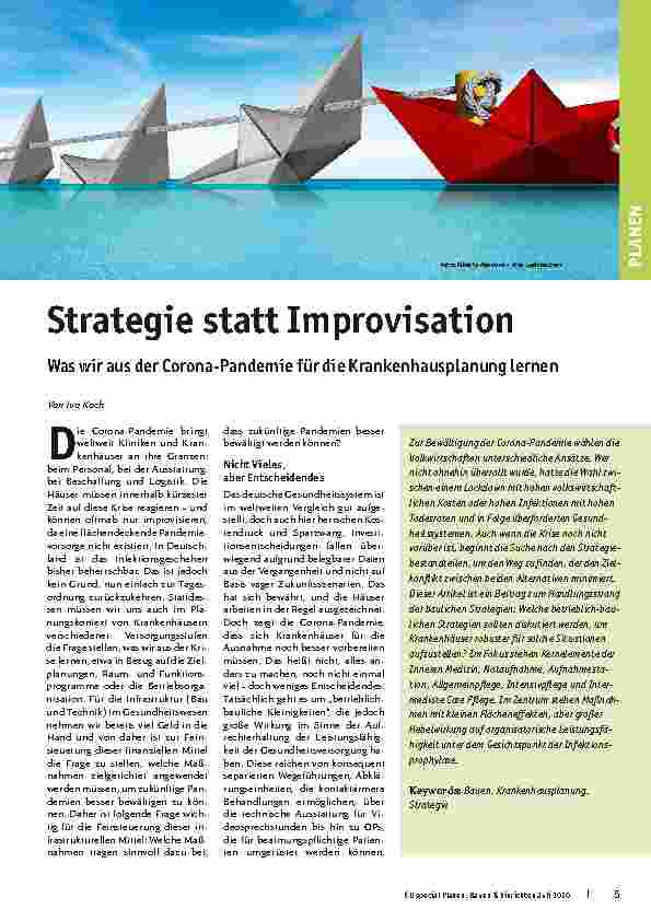 Vorschauseite 1: Strategie statt Improvisation: Was wir aus der Corona-Pandemie für die Krankenhausplanung lernen