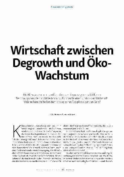 Vorschauseite 2: Wirtschaft zwischen Degrowth und Öko-Wachstum