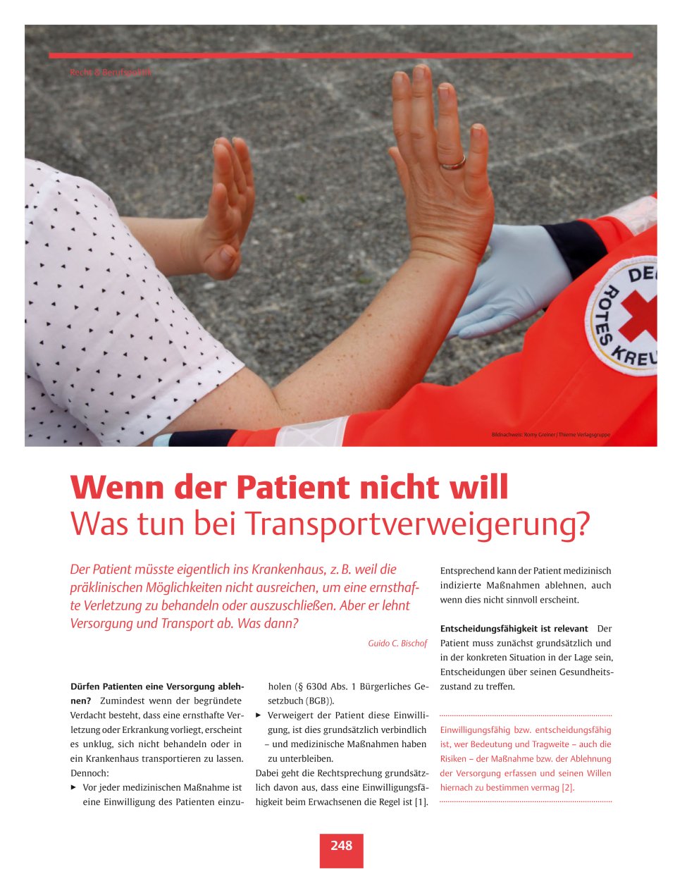 Vorschauseite 1: Wenn der Patient nicht will - Was tun bei Transportverweigerung?