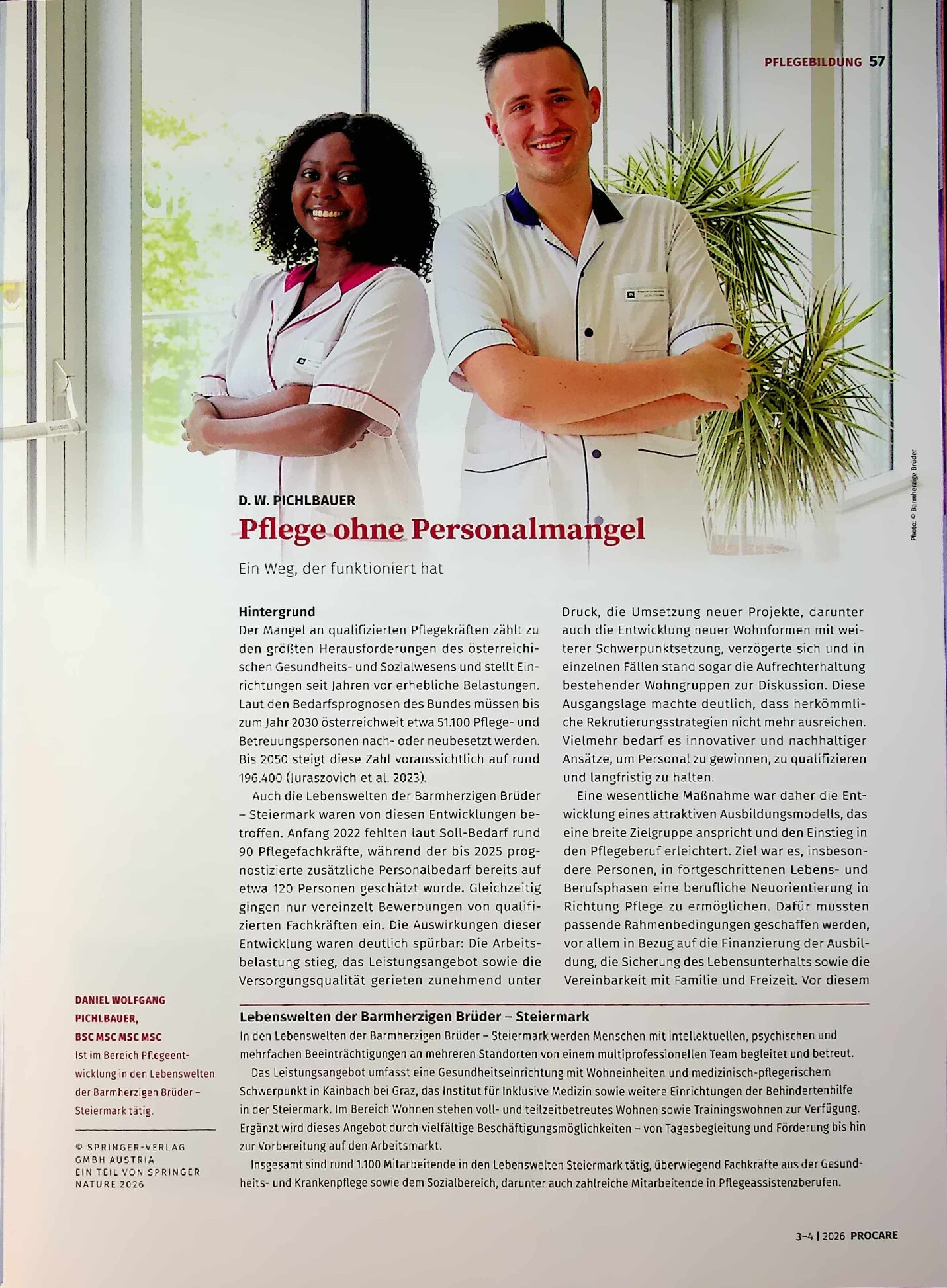 Vorschauseite 1: Pflege ohne Personalmangel. Ein Weg, der funktioniert hat