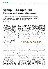 Vorschauseite 1: Springer-Lösungen: Das Fundament muss stimmen