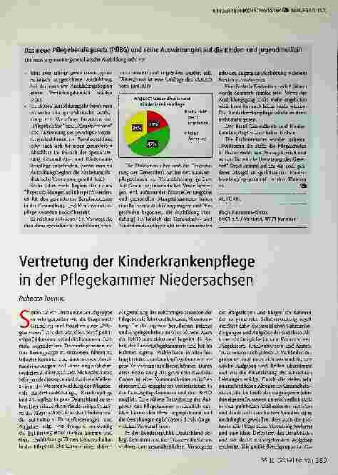 Vorschauseite 1: Vertretung der Kinderkrankenpflege in der Pflegekammer Niedersachsen