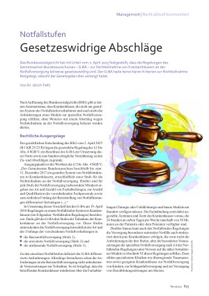 Vorschauseite 1: Notfallstufen Gesetzeswidrige Abschläge