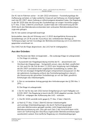 Vorschauseite 3: Ablösung einer Betriebsvereinbarung – Änderung von Entlohnungsgrundsätzen – Regelungssperre – Genehmigung eines Betriebsratsbeschlusses – Ladung von Ersatzmitgliedern