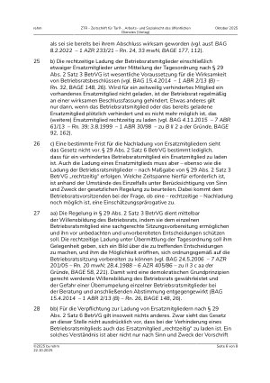 Vorschauseite 6: Ablösung einer Betriebsvereinbarung – Änderung von Entlohnungsgrundsätzen – Regelungssperre – Genehmigung eines Betriebsratsbeschlusses – Ladung von Ersatzmitgliedern