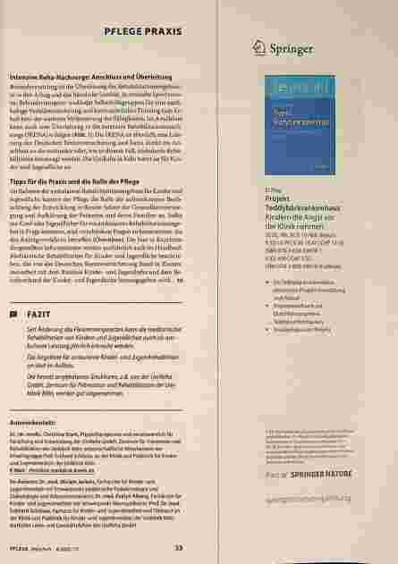 Vorschauseite 4: Pionierbereich: Ambulante Kinderund Jugendrehabilitation