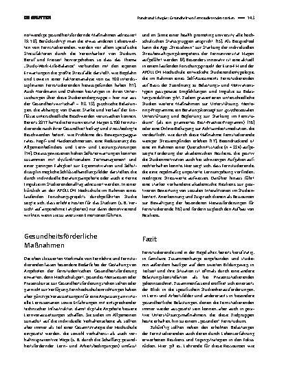 Vorschauseite 2: Gesundheit von Fernstudierenden stärken