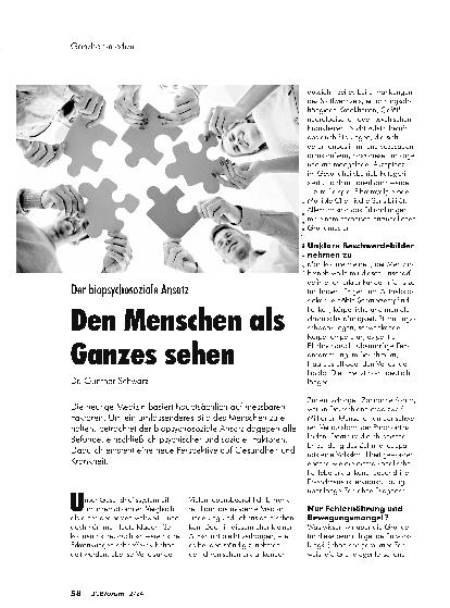 Vorschauseite 1: Der biopsychosoziale Ansatz: Den Menschen als Ganzes sehen.