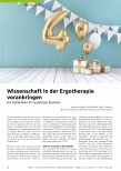 Vorschauseite 1: Wissenschaft in der Ergotherapie voranbringen. Die DGEW feiert ihr vierjähriges Bestehen.